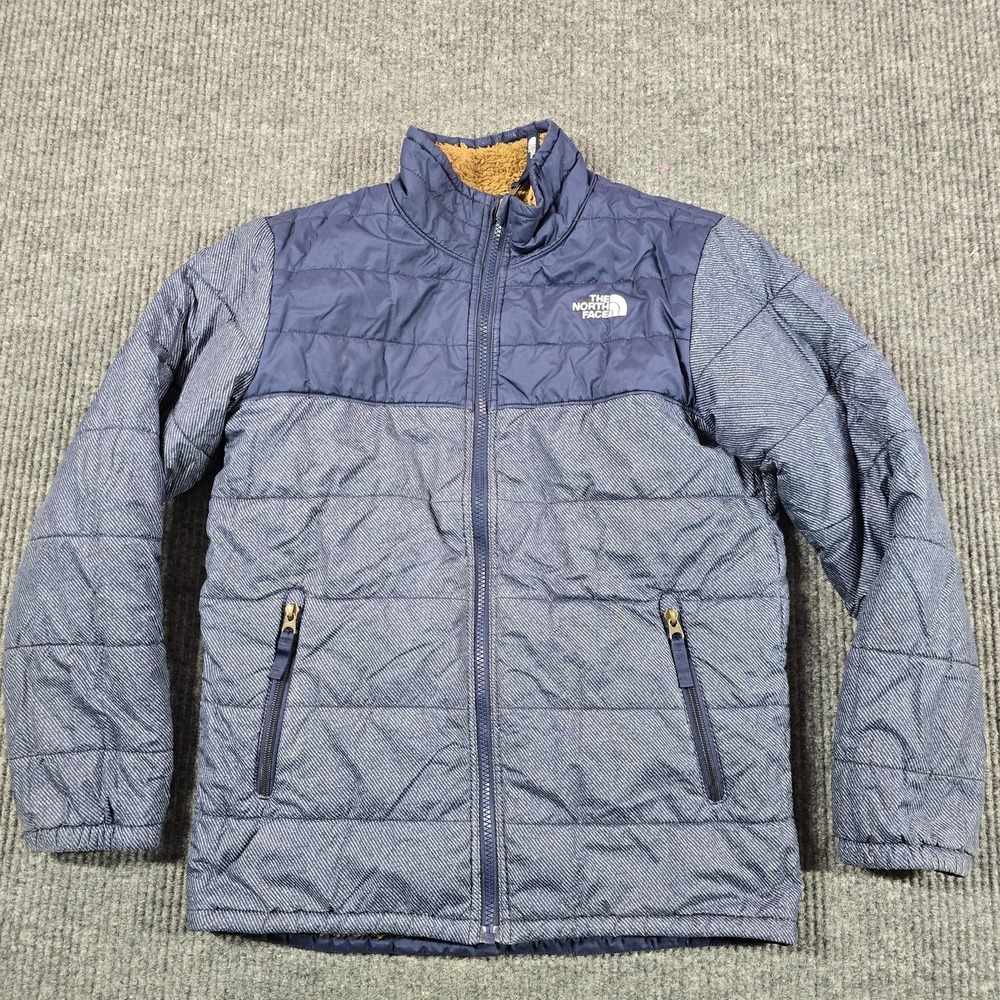 The North Face Jacket Boys Large 14-16 Blue Reversible Fleece Mount Chimborazo
